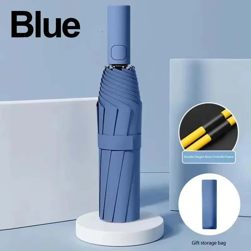 DIXSG Sturdy Fully Automatic Double-Rib 24 Bones Sun Rain Umbrella Windproof SPF50+ UV Protection Portable for Travel 2026 NEW