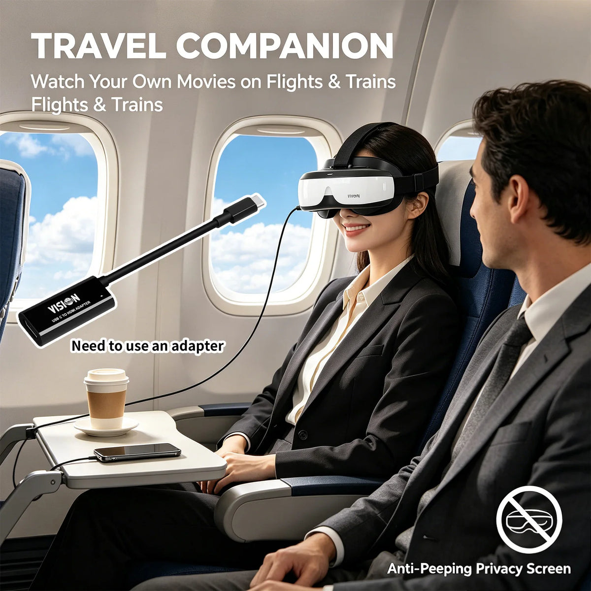 Portable Head Mounted Monitor 300 Inch 290g Ultra-Light Personal Theater 720P HDMI Wearable Display for Gaming & Movies