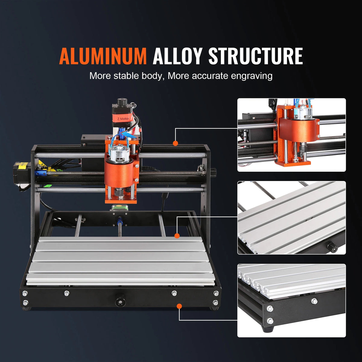 SucceBuy 3 Axis CNC Router Machine GRBL Control Wood Engraving Carving Milling Machine Kit for Wood Acrylic MDF PVC Plastic Foam