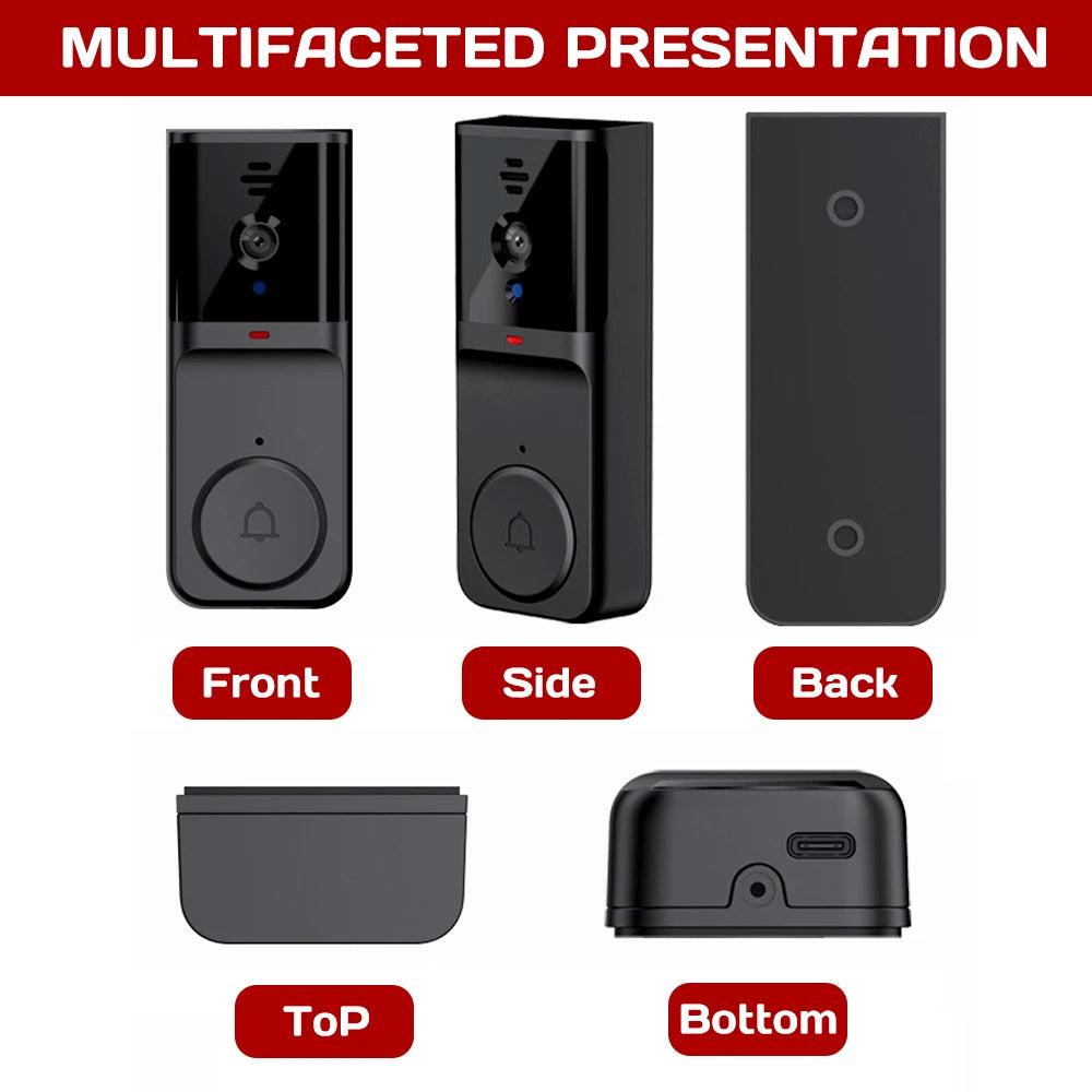 No Router Needed 2.4G Private Protocol Video Door Phone 4.3 Inch Indoor Monitor Long Standby Battery Infrared Night Vision Visitor Capture Door Bell