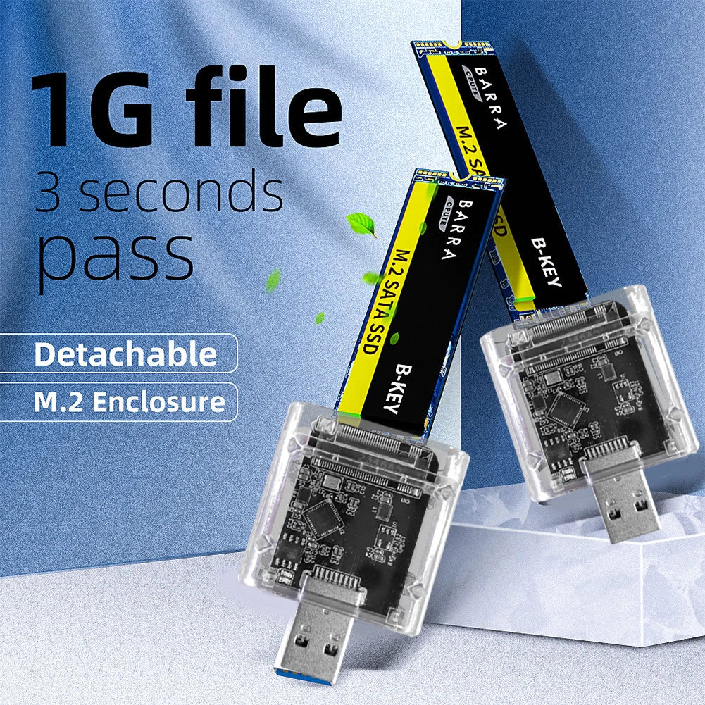 M2 SSD Case M.2 to USB3.0 Gen 1 5Gbps High-speed SSD Enclosure for SATA M.2 NGFF