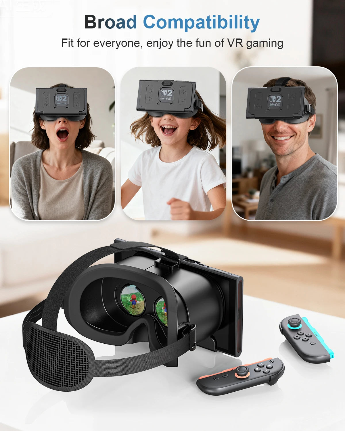 VR Headset For Nintendo Switch 2 3D Glasses Virtual Reality Movies NS 2 VR Immersive Gaming Experience Headband Adjustable Lens