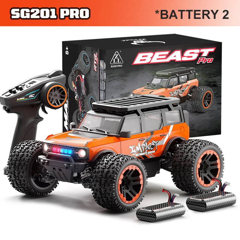 ZNLYRION SG201MAX PRO1:20 4WD RC Car 40KM/H Brushed or 55KM/H Brushless Full Proportional Remote Control Truck with LED Lights Independent Suspension Metal Drive Shaft