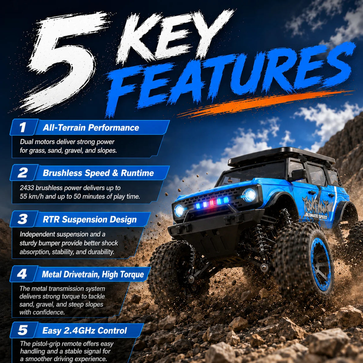 ZNLYRION SG201MAX PRO1:20 4WD RC Car 40KM/H Brushed or 55KM/H Brushless Full Proportional Remote Control Truck with LED Lights Independent Suspension Metal Drive Shaft