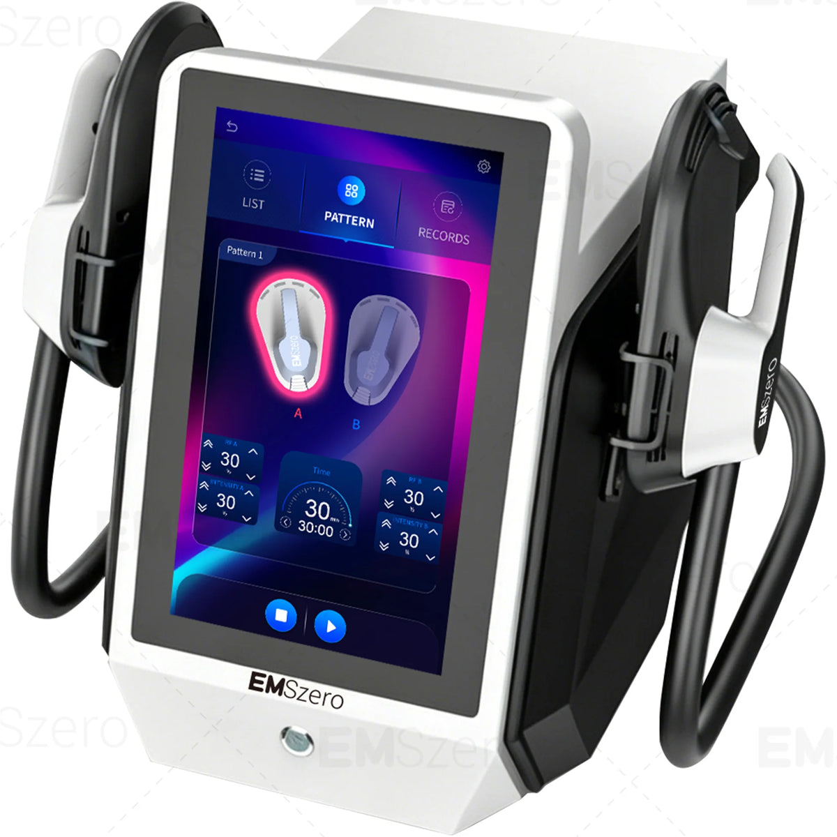 MYOslim Body Shaping Machine 6500W RF 15T 200HZ, Electromagnetic Stimulator, for Fat Burning and Muscle Building