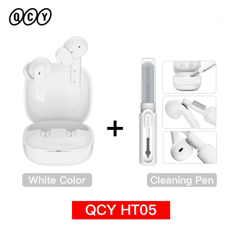 QCY HT05 MeloBuds ANC Wireless Bluetooth 5.2 Earphones 40dB Active Noise Cancellation Headset In-Ear Mics Handfree Phone Earbuds