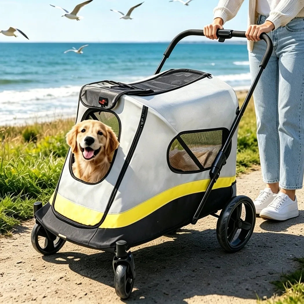 Portable Dog Stroller for Small Medium Dog Dual Entry Pet Stroller All Terrain Wagon Cart
