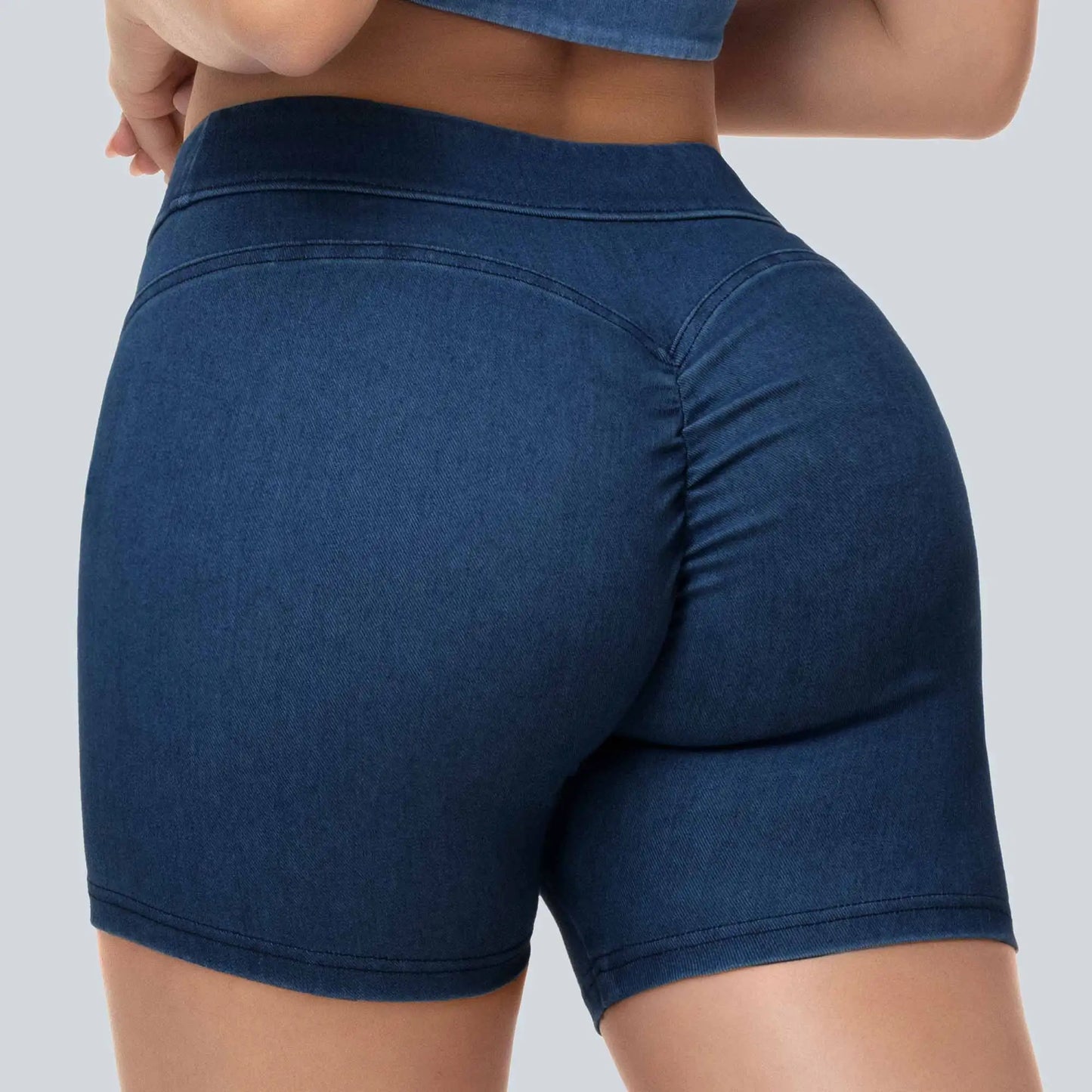 THE GYM PEOPLE Stretchy Pull On Skiny Denim Shorts for Women Scrunch Booty Lifting Jean Shorts