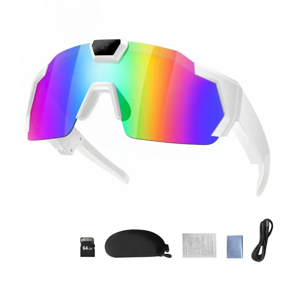 POV Glasses with Memory Card 4K Smart Baseball Sunglasses with Camera Photos Audios Videos Recording Camera Wearable Eyewear