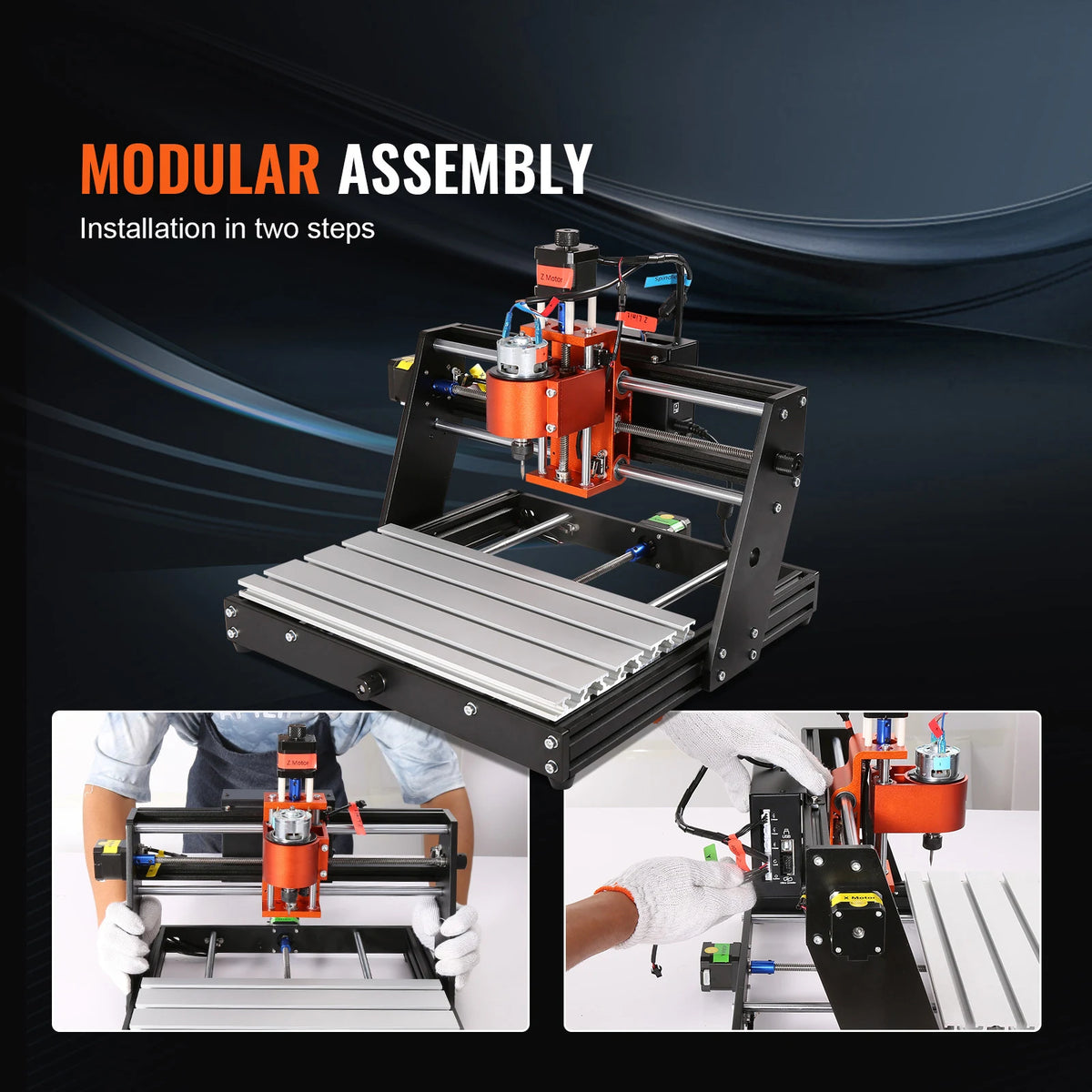 SucceBuy 3 Axis CNC Router Machine GRBL Control Wood Engraving Carving Milling Machine Kit for Wood Acrylic MDF PVC Plastic Foam