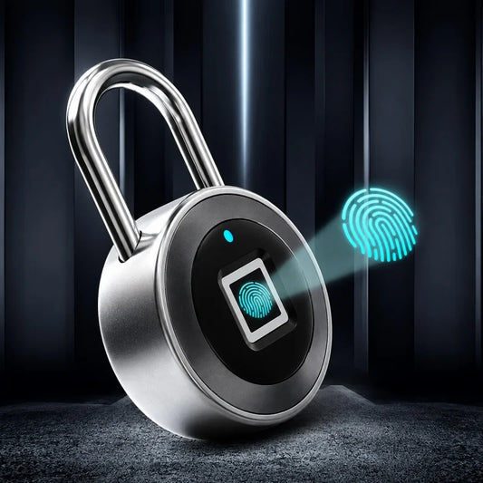 Smart Lock Fingerprint Padlock IP68 Waterproof 0.5s Unlock 20 Fingerprints USB Rechargeable for Luggage Gym Office Safe