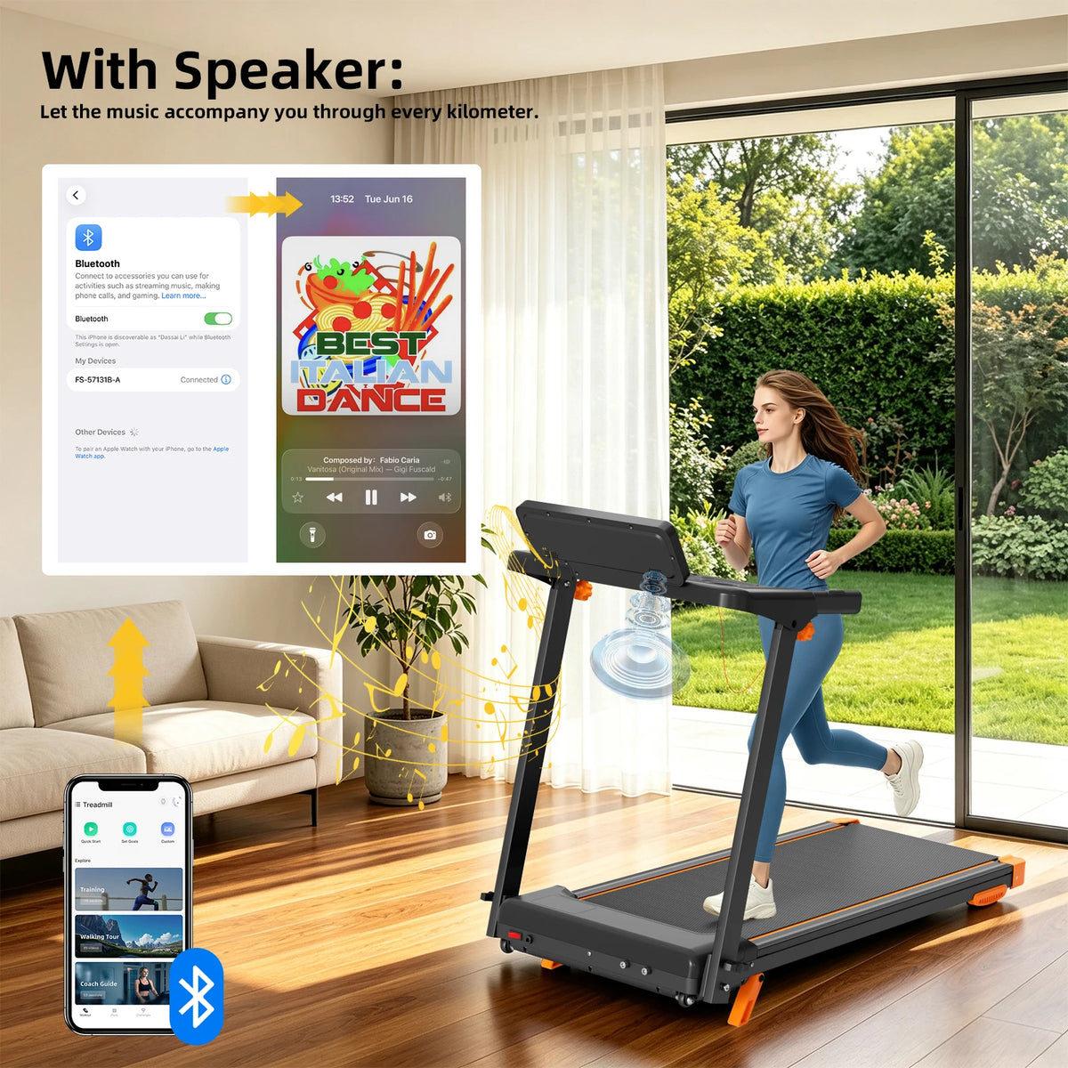 Quiet 3-in-1 Foldable Walking Pad Treadmill with 12% Incline for Home, 12 Preprogrammed HIIT Modes, Supports up to 300 LBS, Smart Treadmill Built with LED Display, Heart Rate Sensor, Bluetooth Speaker & App Connection