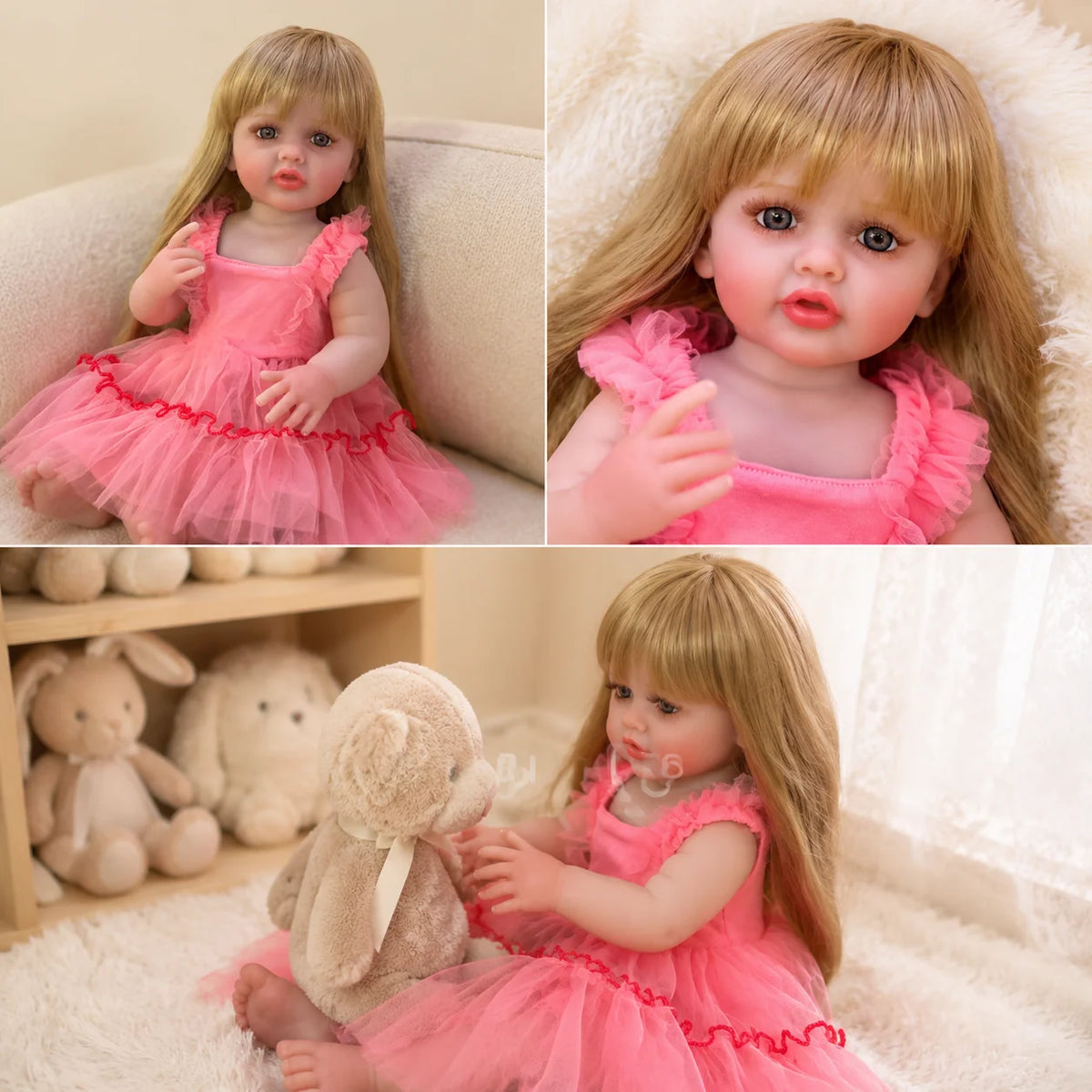 18 Inch Betty Vinyl Reborn Baby Doll Hand Rooted Hair Lifelike Hand Painted Realistic Collectible Art Doll Birthday Gift For Collectors