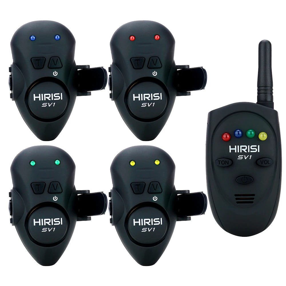 Hirisi Fishing Bait Alarm Set With Portable Case Luminous Fishing Bite Indicator Carp SV1 Fising Accessories