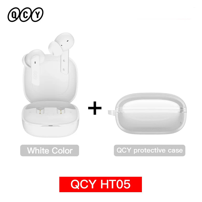 QCY HT05 MeloBuds ANC Wireless Bluetooth 5.2 Earphones 40dB Active Noise Cancellation Headset In-Ear Mics Handfree Phone Earbuds
