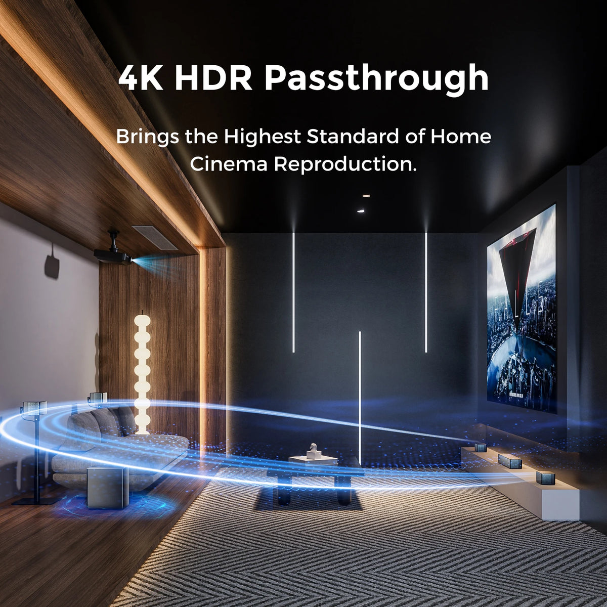 ULTIMEA 500W 7.1ch Dolby Atmos Soundbar with Wireless Subwoofer & 4 Surround Speakers, Home Theater System with APP Control