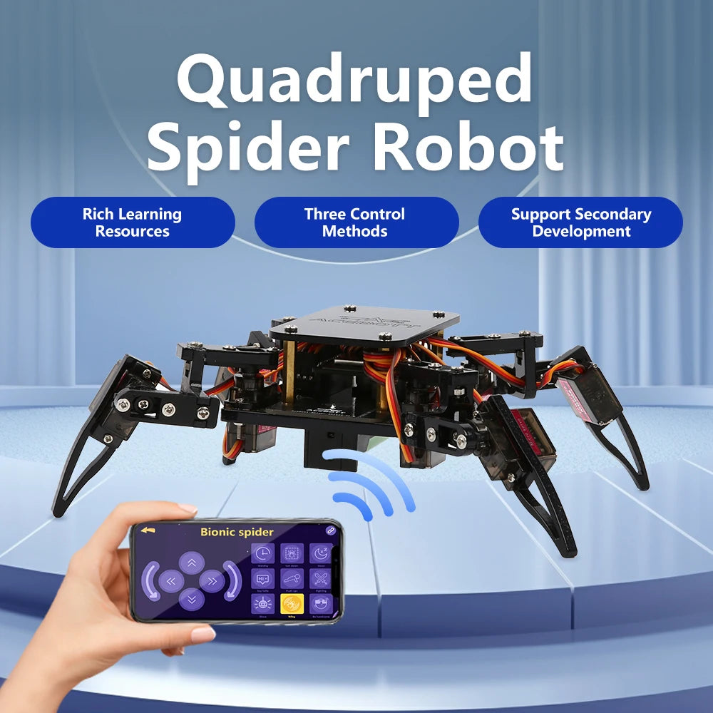 ACEBOTT ESP8266 Bionic Quadruped Spider Robot Kit App Remote Control Walking Crawling STEM Robotics Project for Arduino ESP32
