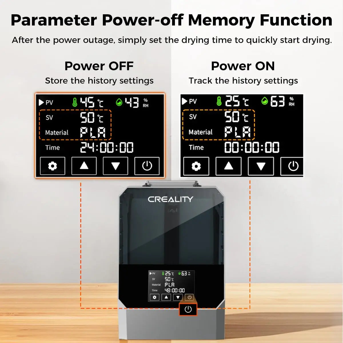 CREALITY Official Space Pi Filament Dryer 3D Printer Filament Box 360° PTC Fast Heating Fits 1.75/2.85mm PLA PETG ABS TPU PA