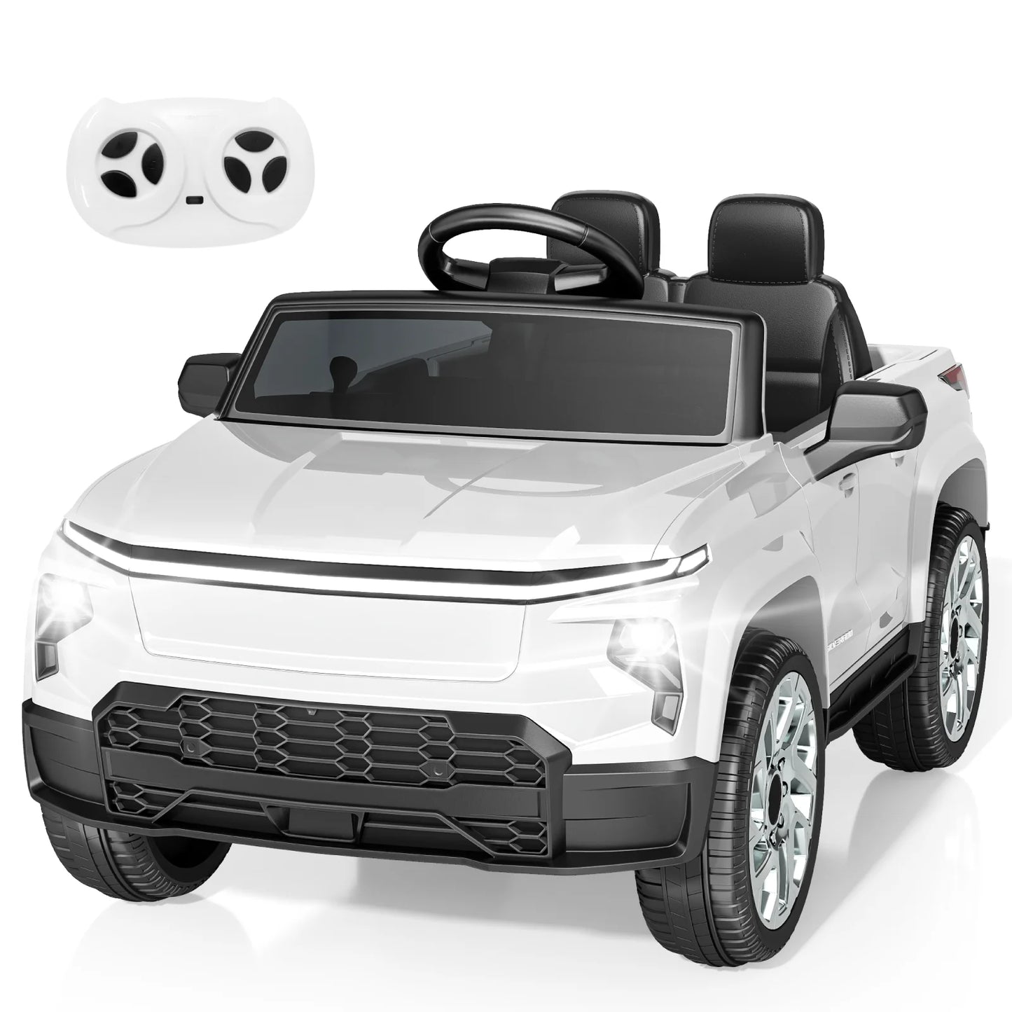 24V Licensed Chevrolet Silverado Electric Car for Kids, Ride-On Truck with Parent Remote Control, Soft Start, 3 Speeds, Music Player, Seat Belts