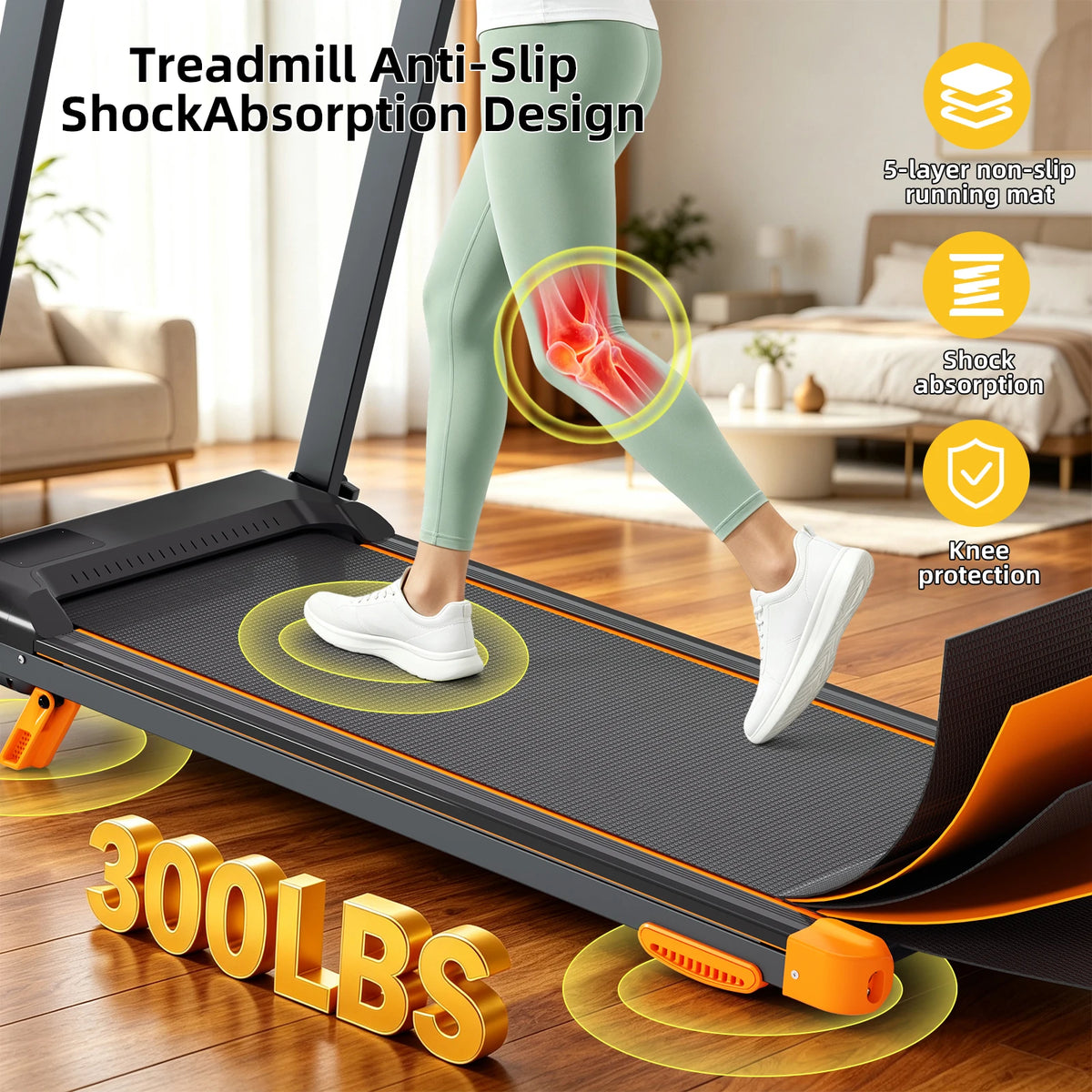 Quiet 3-in-1 Foldable Walking Pad Treadmill with 12% Incline for Home, 12 Preprogrammed HIIT Modes, Supports up to 300 LBS, Smart Treadmill Built with LED Display, Heart Rate Sensor, Bluetooth Speaker & App Connection