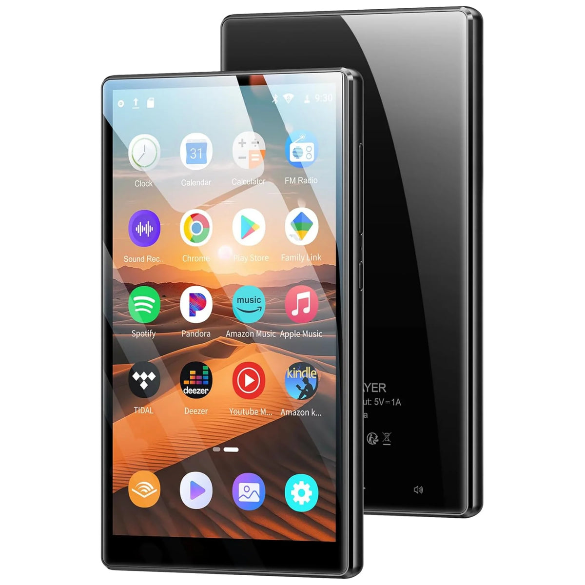 1080P Android 13.0 4.7-inch 32GB/96GB MP3 Player with Bluetooth and WiFi, up to 1TB