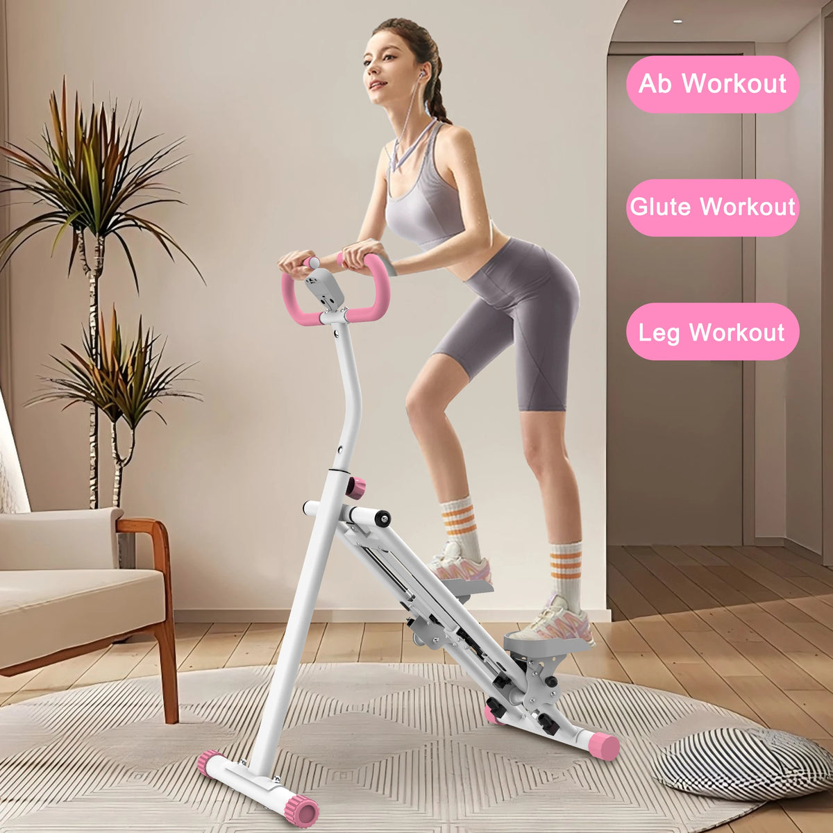 Vertical Climber Machine with Adjustable Resistance, Full-Body Workout Stepper with Stable Frame & Adjustable Handlebar, Home Fitness Equipment