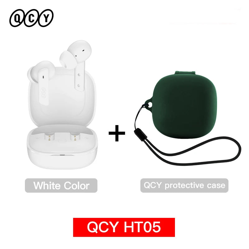 QCY HT05 MeloBuds ANC Wireless Bluetooth 5.2 Earphones 40dB Active Noise Cancellation Headset In-Ear Mics Handfree Phone Earbuds