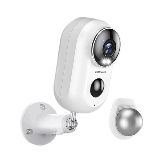 ZUMIMALL Security Cameras Wireless Outdoor with Magnetic Mount, No-Drill Installation, 2K Battery Powered Cameras for Home Security Indoor, 2.4G WiFi, Color Night Vision/130° View/AI Detection/Alexa