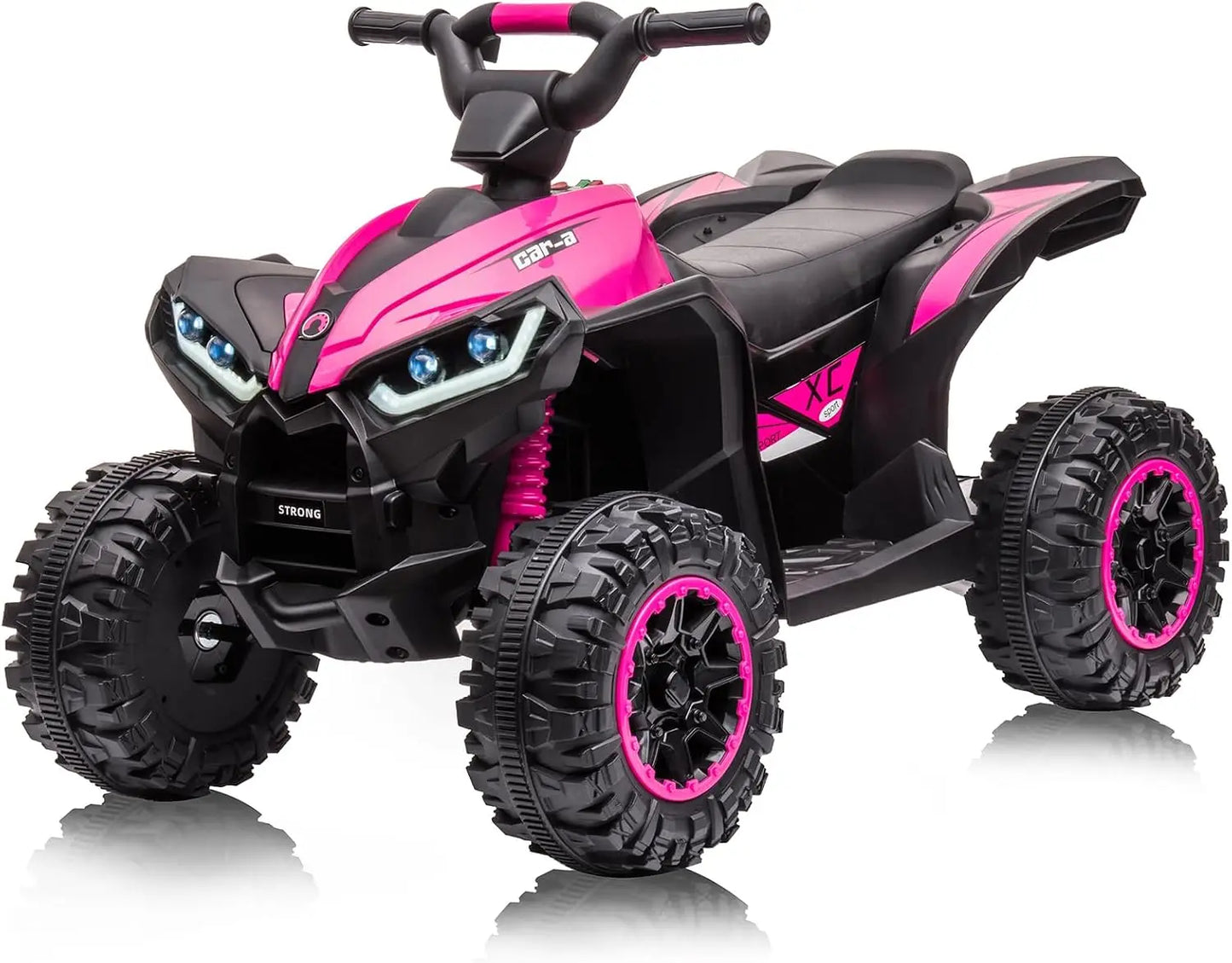 TWISTER.CK Pink 12V Electric Ride-On ATV for Kids – 4-Wheeler Quad with Remote Control, LED Lights, Music, High/Low Speed, USB, Battery Powered, for Toddlers Ages 3-8