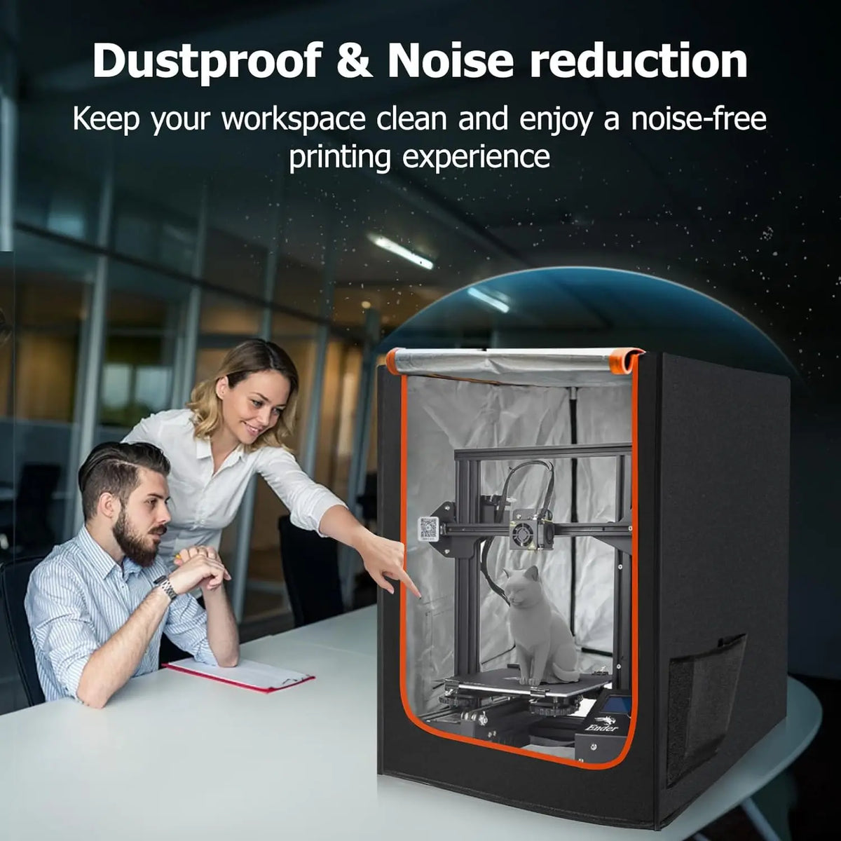 CREALITY Yoopai 3D Printer Enclosure with LED Lighting Fireproof Dustproof Constant Temperature 35.4×27.5×29.5' Large Size Ender