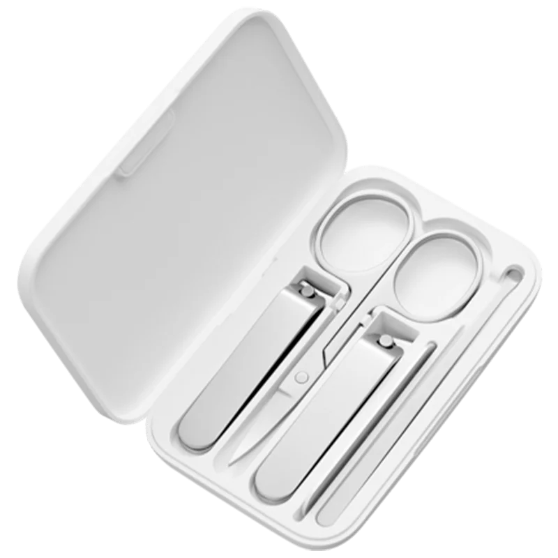 NEW MIJIA Nail Clipper Five-Piece Set White High-Quality Stainless Steel Magnetic Absorption Simple Five-Piece Set Portable
