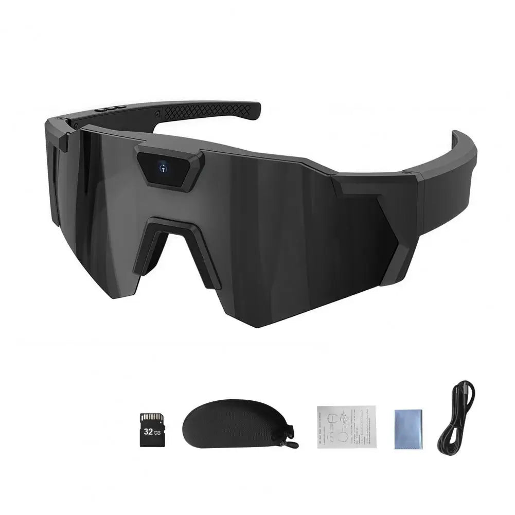 POV Glasses with Memory Card 4K Smart Baseball Sunglasses with Camera Photos Audios Videos Recording Camera Wearable Eyewear