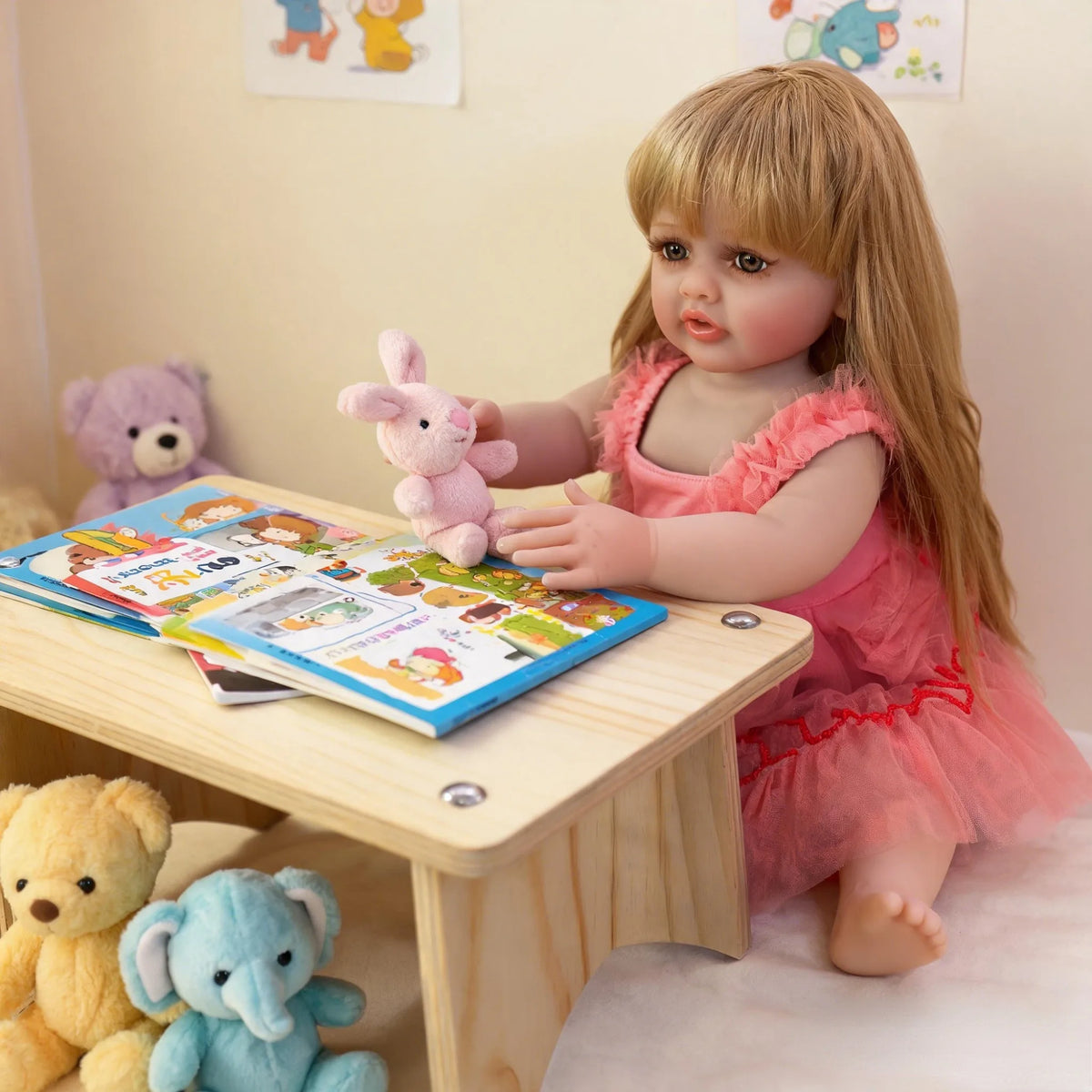 18 Inch Betty Vinyl Reborn Baby Doll Hand Rooted Hair Lifelike Hand Painted Realistic Collectible Art Doll Birthday Gift For Collectors