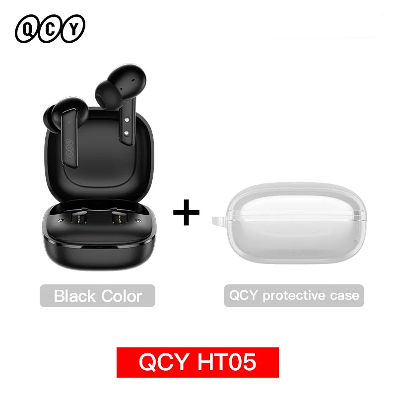 QCY HT05 MeloBuds ANC Wireless Bluetooth 5.2 Earphones 40dB Active Noise Cancellation Headset In-Ear Mics Handfree Phone Earbuds