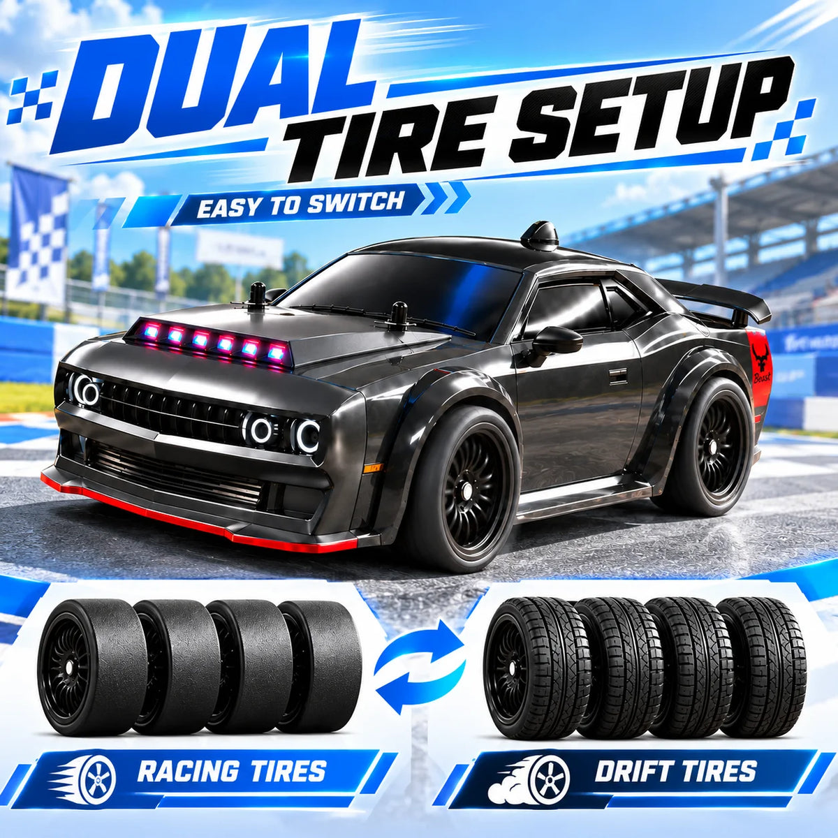 ZNLYRION RC Toy SG216MAX 4WD RC Drift Car 1:16 Scale  2.4G Remote Control Brushless Racing Car With LED Lights for Adults