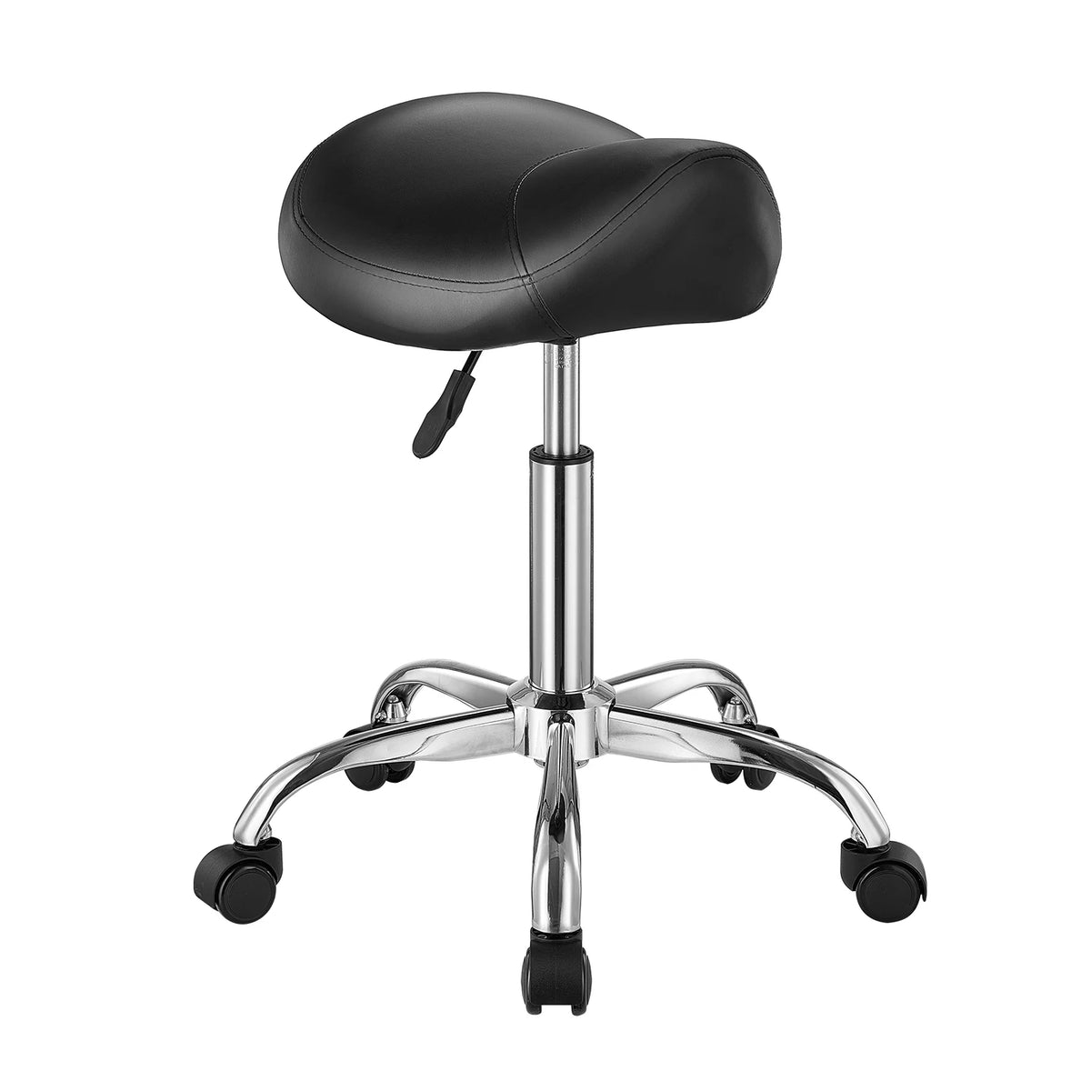 SucceBuy Saddle Stool with Wheel 450LBS Weight Capacity Height Adjustable Ergonomic Swivel Saddle Chair for Clinic Salon Tattoo