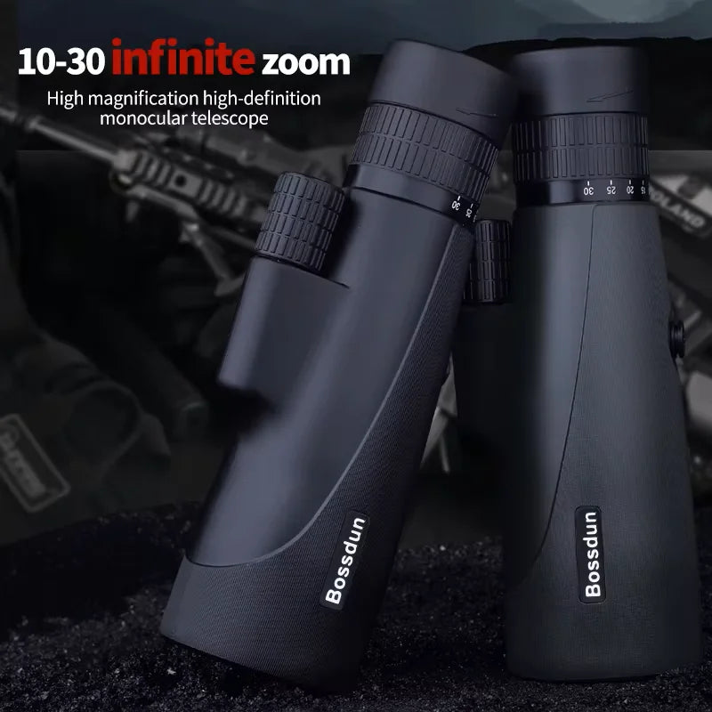 10-30x50 HD Zoom Monocular Telescope with Tripod & Phone Adapter - Powerful Long Range for Bird Watching, Hunting, Camping