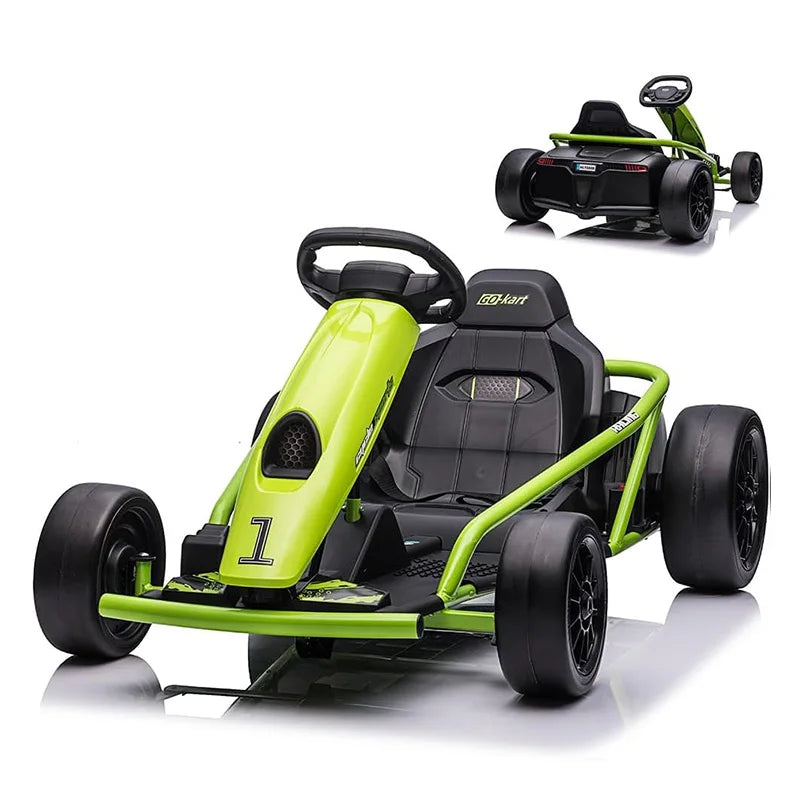 Kids Electric Go Kart 24V Dual 300W Brushless Motors 8 MPH Drift Racing Car with Wide Seat EVA and Nylon Tires Battery Powered Ride On Toy for Boys Girls Ages 8 12 Red
