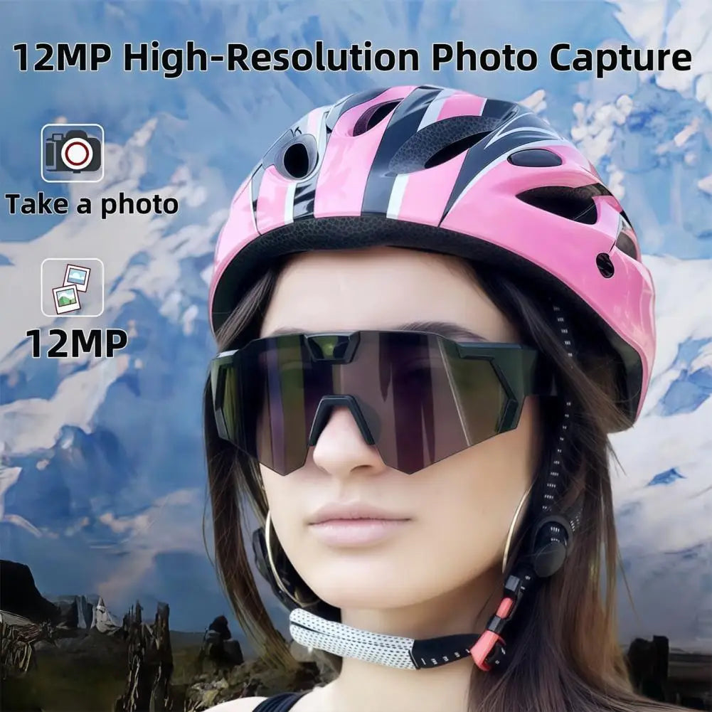 POV Glasses with Memory Card 4K Smart Baseball Sunglasses with Camera Photos Audios Videos Recording Camera Wearable Eyewear