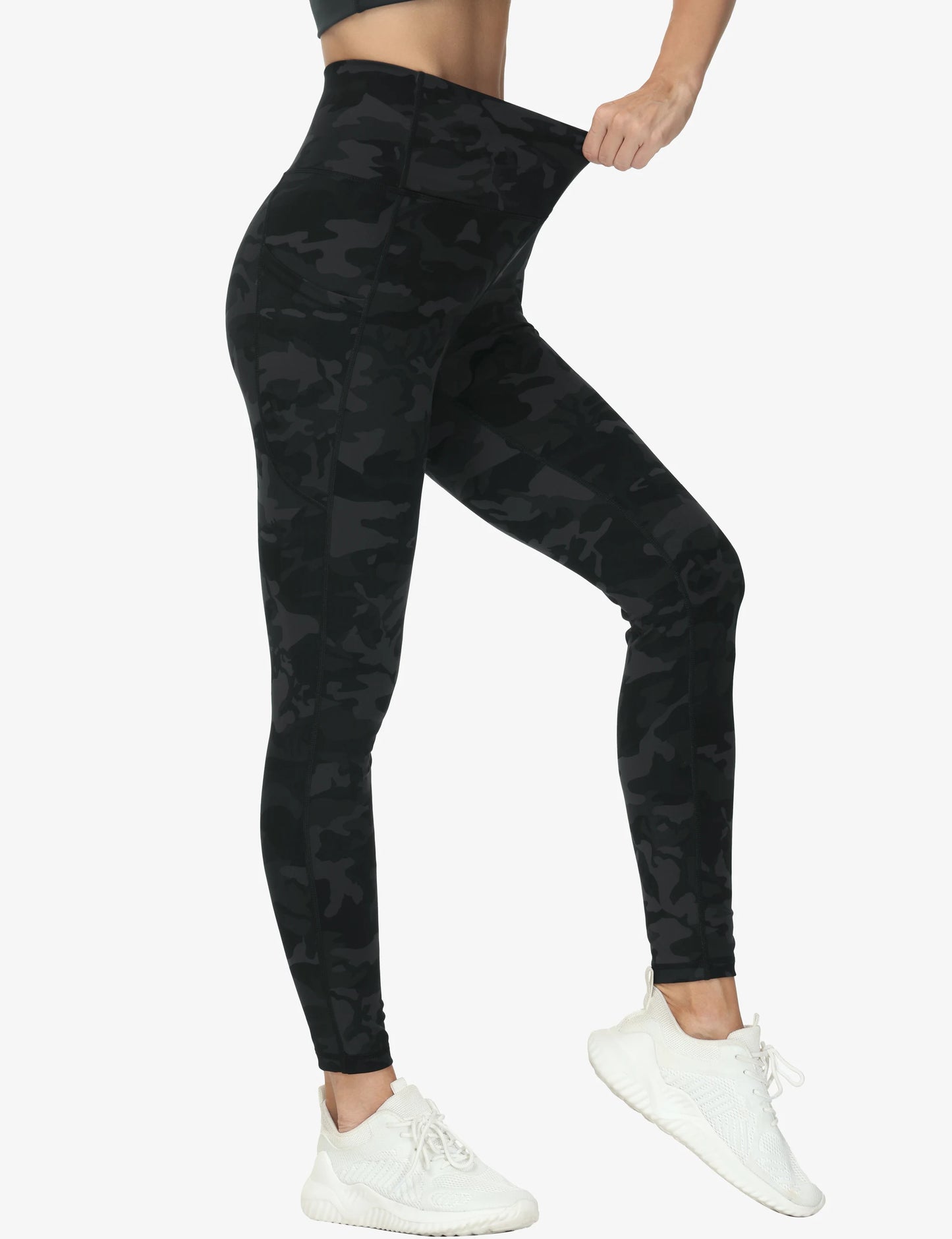 THE GYM PEOPLE Women's Cross Waist Workout Leggings Tummy Control High Waisted Athletic Yoga Pants with Pockets
