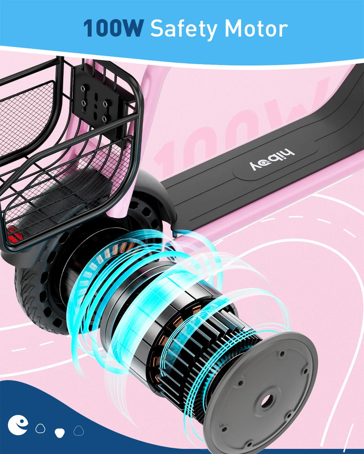 Hiboy Q2 Lite Kids Electric Scooter with Seat 100W Motor 9.3MPH Children E-Scooter UL Certified Battery LED Lights Gift for Boys Girls Ages 4-10
