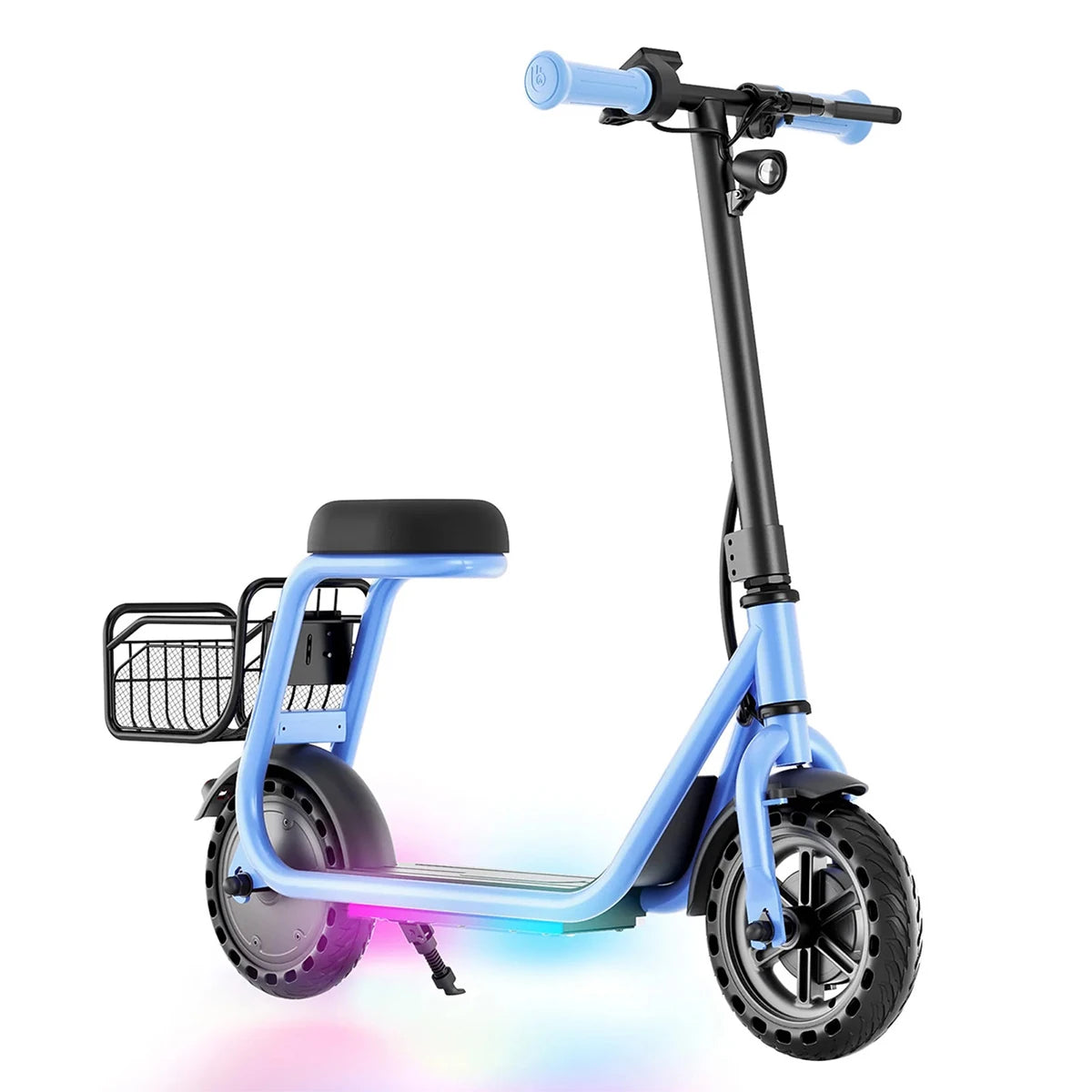 Hiboy Q2 Lite Kids Electric Scooter with Seat 100W Motor 9.3MPH Children E-Scooter UL Certified Battery LED Lights Gift for Boys Girls Ages 4-10