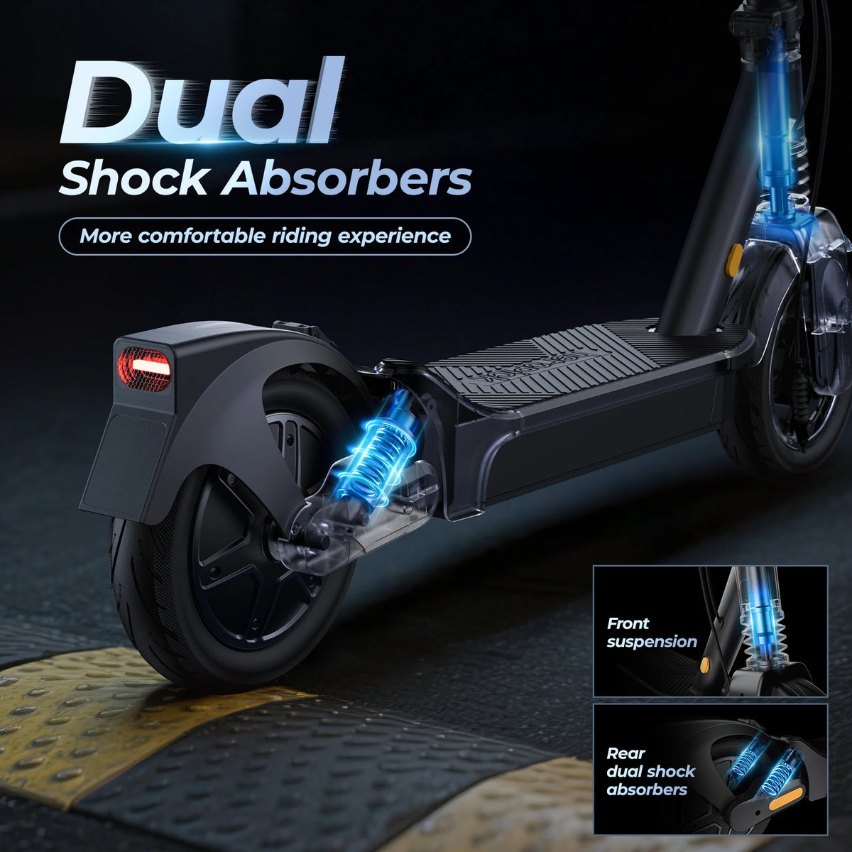 E8/10 Foldable E-Scooter 500/1000W 20mph 20/40miles Max Range Dual Suspension APP Smart Control Powerful Motor Electric Scooter