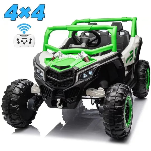 Joyracer 24 Volt Ride on Toys with Remote, 4WD Power UTV Wheels with 800W Motors, Bluetooth, Spring Suspension, LED Light, 3 Speeds, Black