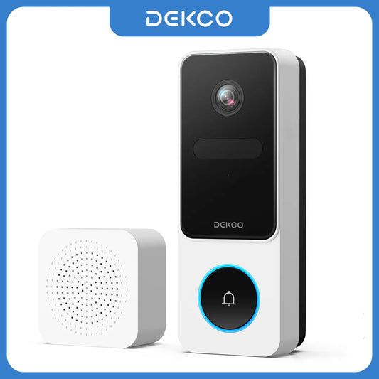 Dekco 3MP Wireless Doorbell Video Intercom Outdoor 2.4G Wi-Fi Smart Doorbell with Chime Human Detection Support Alexa Door Bell