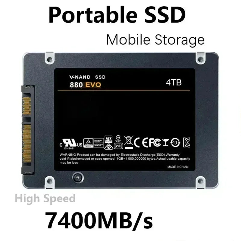 2026 Original 880 EVO Internal SSD 2TB 4TB Solid State Drive SATA 3.0 MLC 2.5 Inch for Laptop Desktop PC PS4 PS5 - New Hard Disk