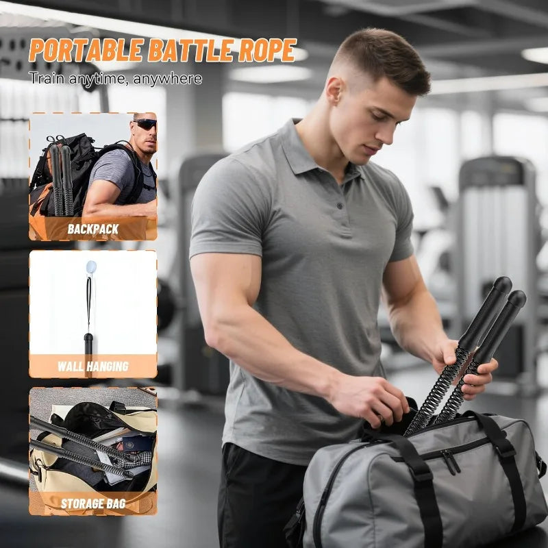 Wireless Swing Combat Rope, 2Pcs Set – Arm Strength & Muscle Fitness Trainer, Low-Impact Aerobic Workout Equipment for Home Gym