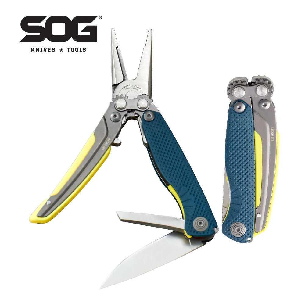 SOG 5 in 1 Aegis MT Mini Portable Multitool Pliers With Precision Cutting Pliers Soft Wire Cutter Tweezers Bottle Opener Ultralight EDC Pocket Gear For Daily Carry Camping Hunting Fishing Emergency Survival Outdoor Utility Mu