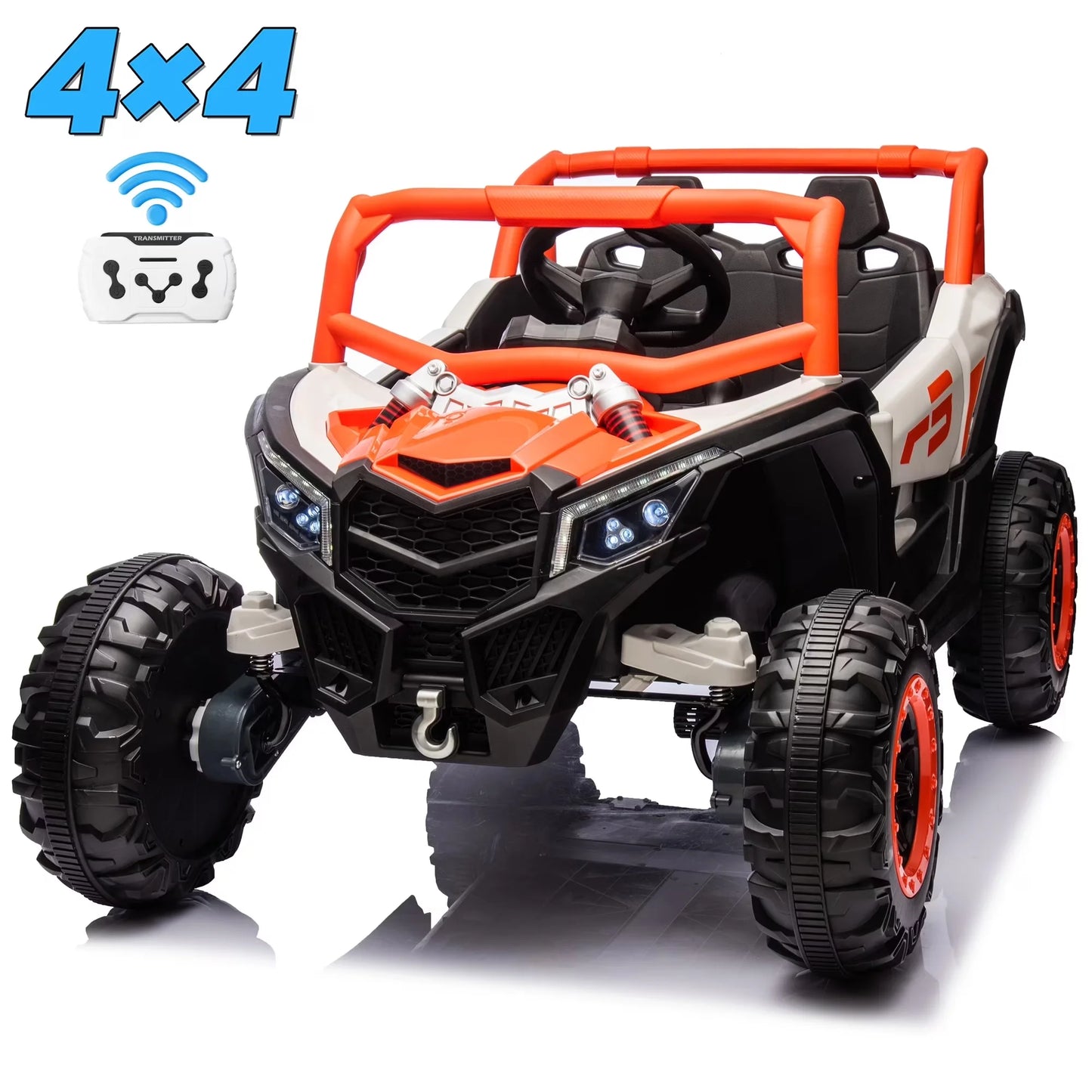 Joyracer 24 Volt Ride on Toys with Remote, 4WD Power UTV Wheels with 800W Motors, Bluetooth, Spring Suspension, LED Light, 3 Speeds, Black