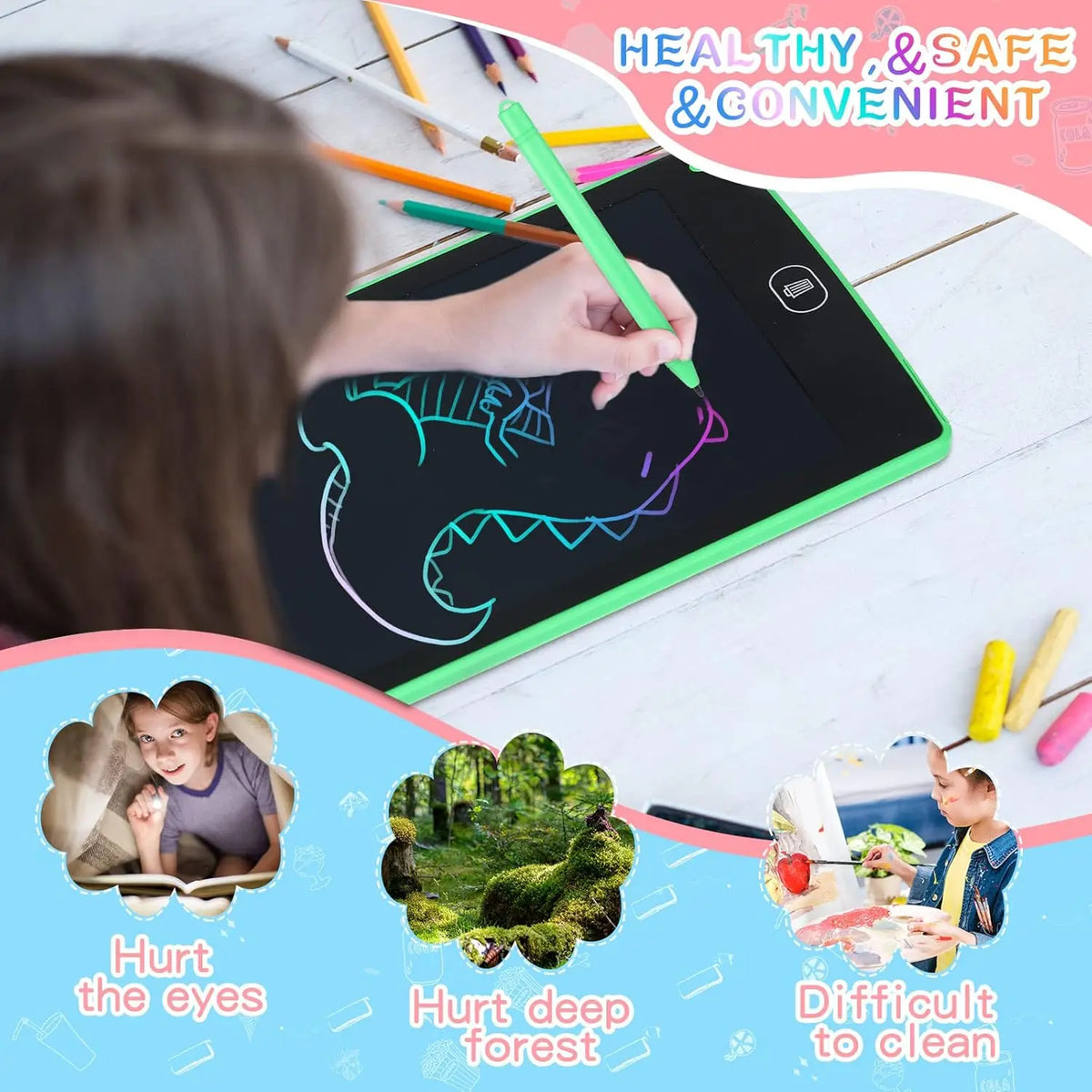 LCD Writing Tablet for Kids, 8.5 Inch Colorful Doodle Board Drawing Tablet, Educational Learning Toys Birthday Gifts for Boys Girls, Christmas Gift